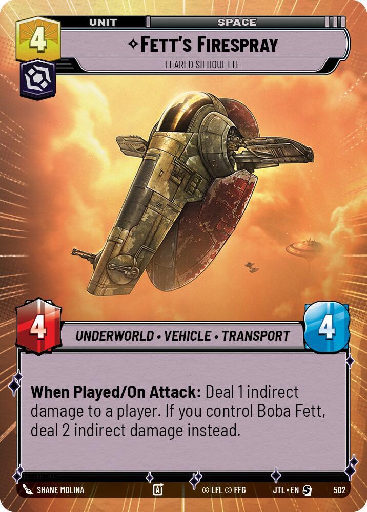 Fett's Firespray - Feared Silhouette (Hyperspace)