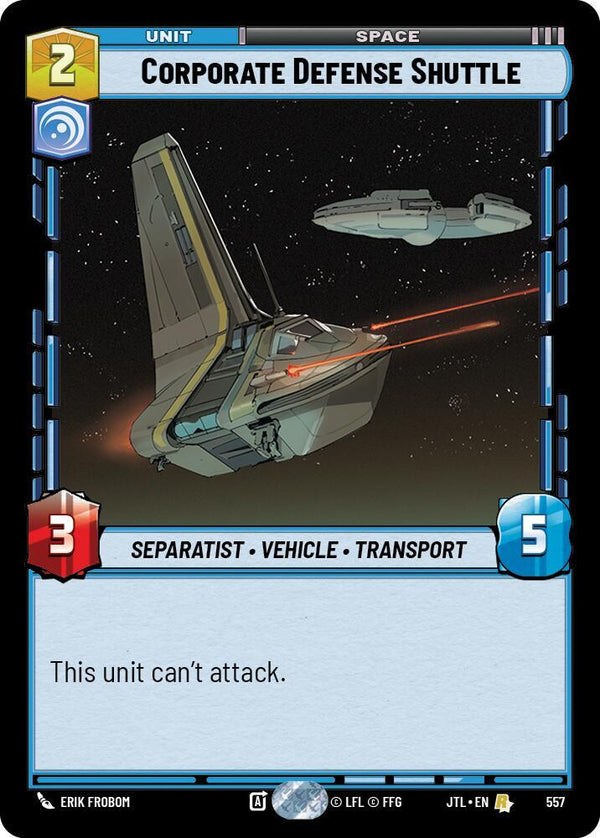 Corporate Defense Shuttle (Foil) (JTL 557) - Star Wars Unlimited