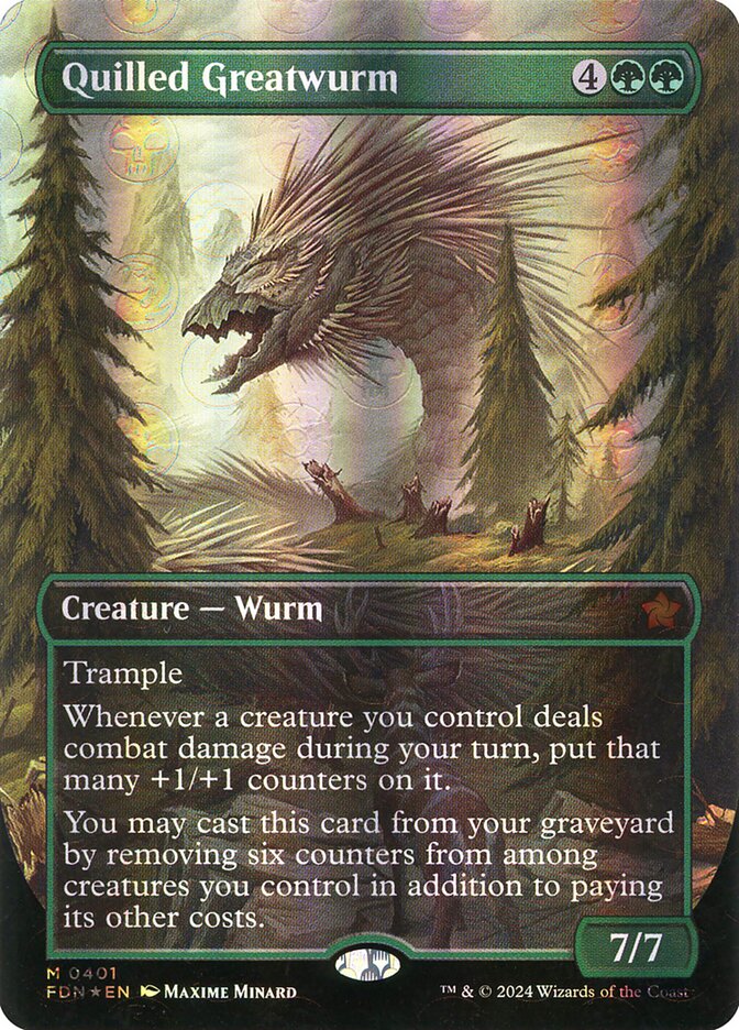 Quilled Greatwurm (Borderless) (Mana Foil)
