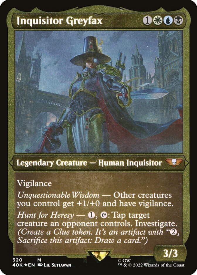 Inquisitor Greyfax (Display Commander) (Foil Etched) - Thick Stock