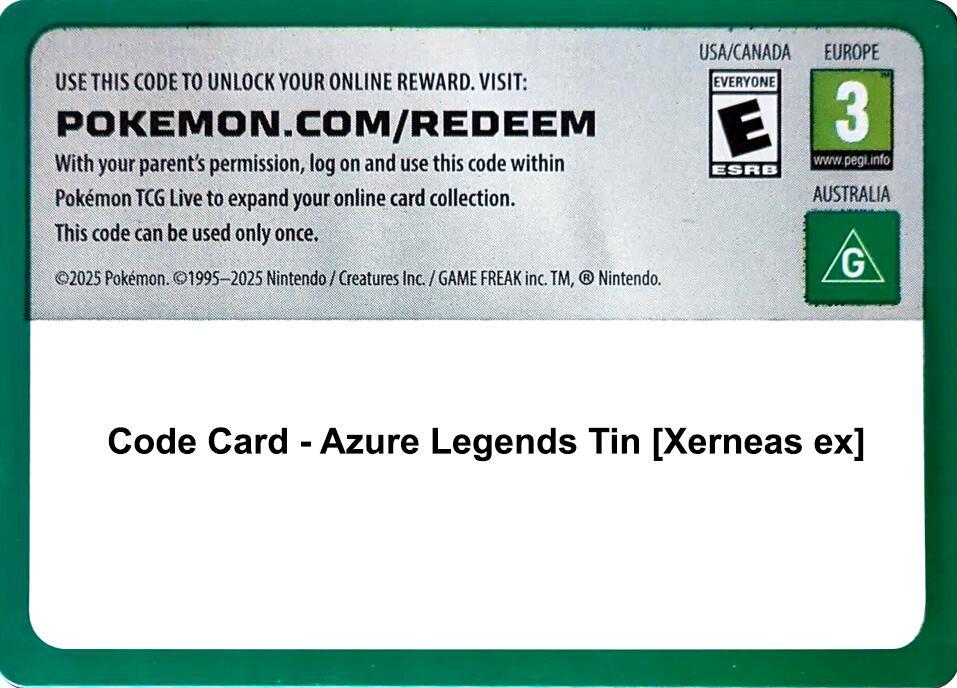 Code Card - Azure Legends Tin [Xerneas ex]