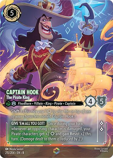 Captain Hook - The Pirate King (Enchanted) - Disney Lorcana