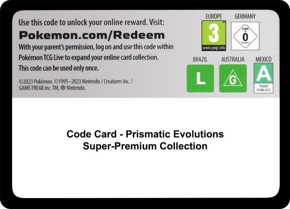 Code Card - Prismatic Evolutions Super-Premium Collection