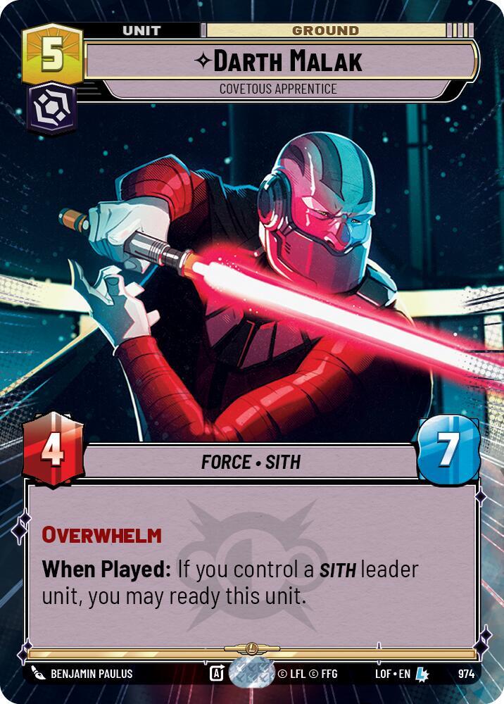 Darth Malak - Covetous Apprentice (Hyperspace Foil)