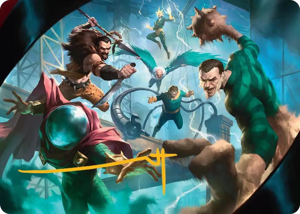 Behold the Sinister Six! Art Card (7/54) (Gold-Stamped Signature)