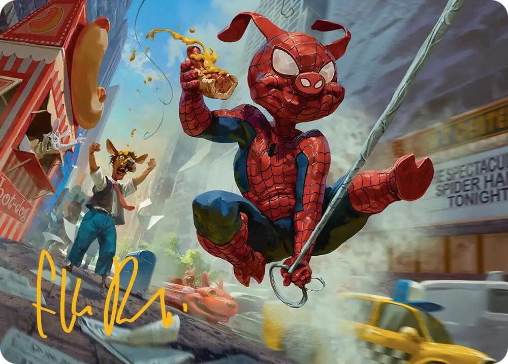 Spider-Ham, Peter Porker Art Card (Gold-Stamped Signature)
