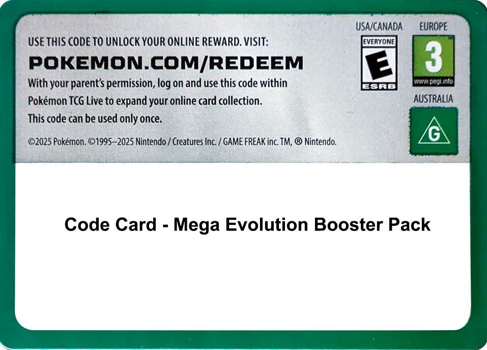 Code Card - Mega Evolution Booster Pack