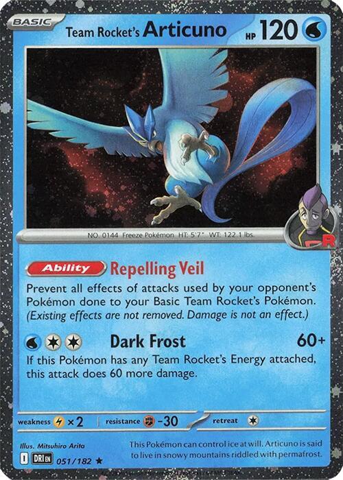 Team Rocket's Articuno - 051/182 (Cosmos Holo)