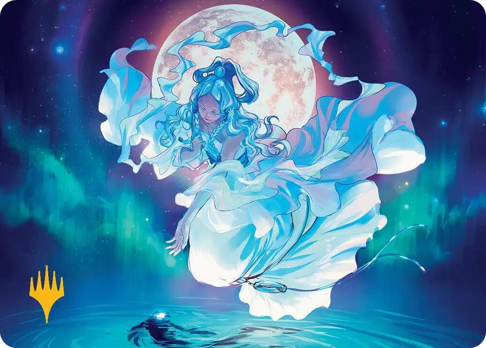 Yue, the Moon Spirit Art Card (Gold-Stamped Planeswalker Symbol)