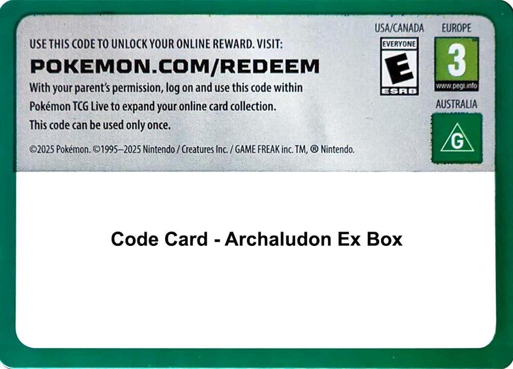 Code Card - Archaludon ex Box