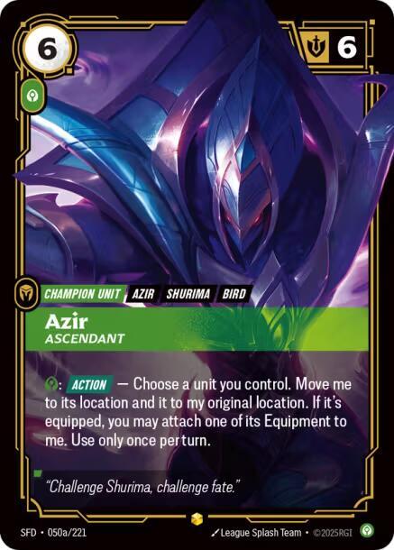 Azir - Ascendant (Alternate Art) - Riftbound: League of Legends TCG
