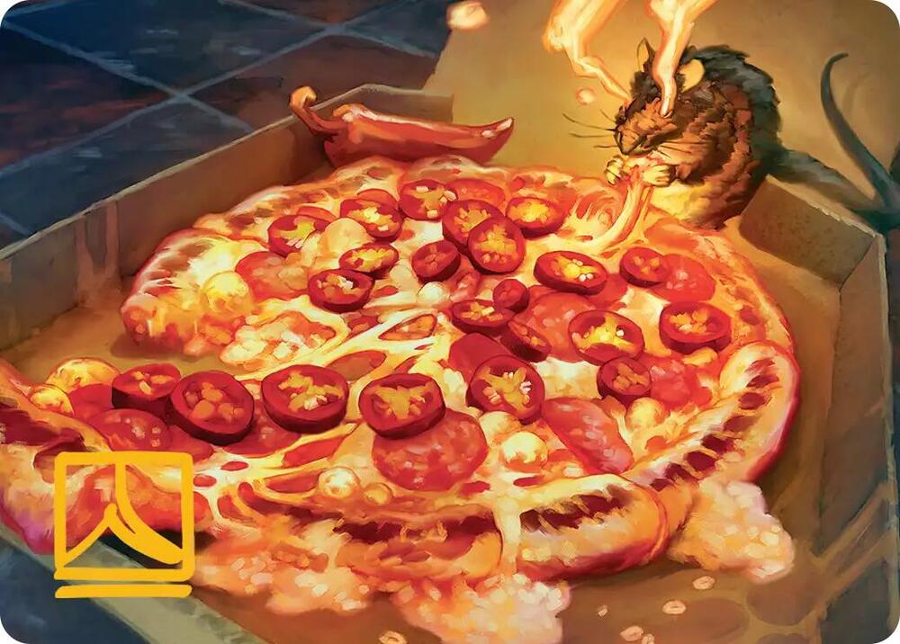 Spicy Oatmeal Pizza Art Card (Gold-Stamped Signature)