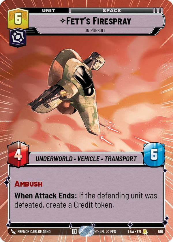 Fett's Firespray - In Pursuit (Hyperspace) - Star Wars Unlimited