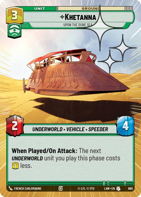 Khetanna - Upon the Dune Sea (Hyperspace Foil) (LAW 660) - Star Wars Unlimited