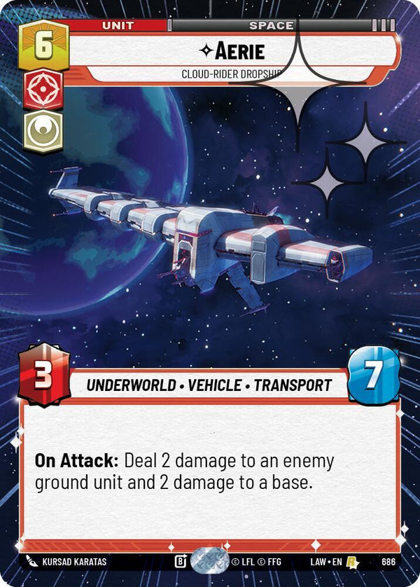 Aerie - Cloud-Rider Dropship (Hyperspace Foil) (LAW 686) - Star Wars Unlimited