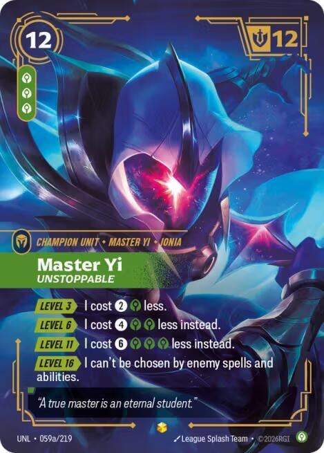 Master Yi - Unstoppable (Alternate Art) - Riftbound: League of Legends TCG