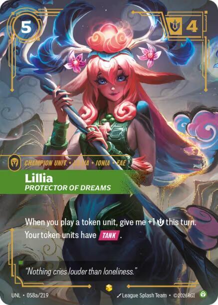 Lillia, Protector of Dreams (Alternate Art) (UNL 058a/219) - Riftbound: League of Legends TCG
