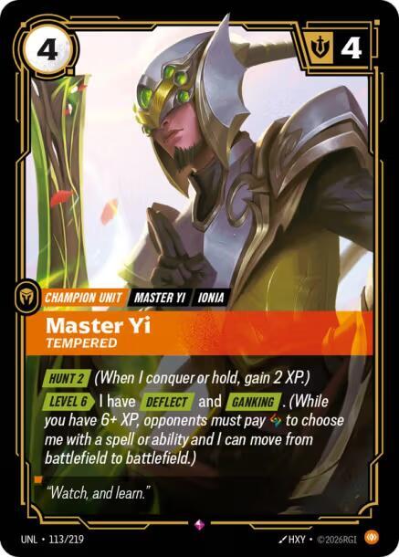 Master Yi - Tempered - Riftbound: League of Legends TCG
