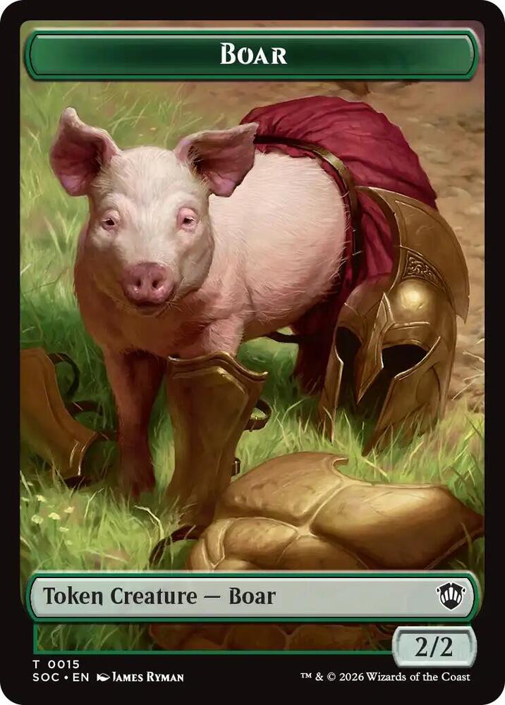 Boar // Frog Lizard Double-Sided Token