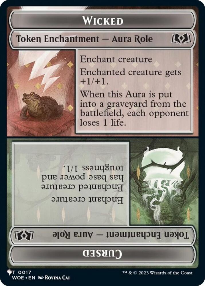 Wicked Role / Cursed Role (WOE) // Treasure (MH3) Double-sided Token