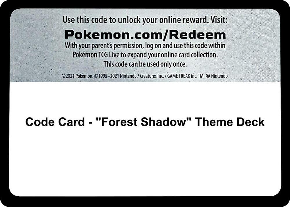 Code Card - "Forest Shadow" Theme Deck