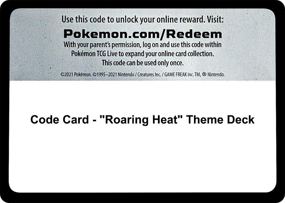 Code Card - "Roaring Heat" Theme Deck