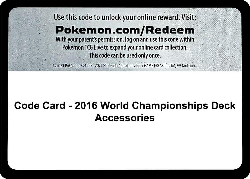Code Card - 2016 World Championships Deck Accessories