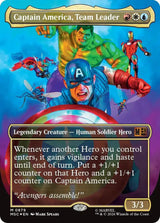 Captain America, Team Leader (Borderless) (Surge Foil) - Magic: The Gathering