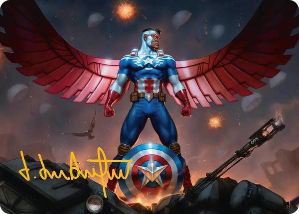 Captain America, Wings of Freedom Art Card (2/45) (Gold-Stamped Signature) - Magic: The Gathering