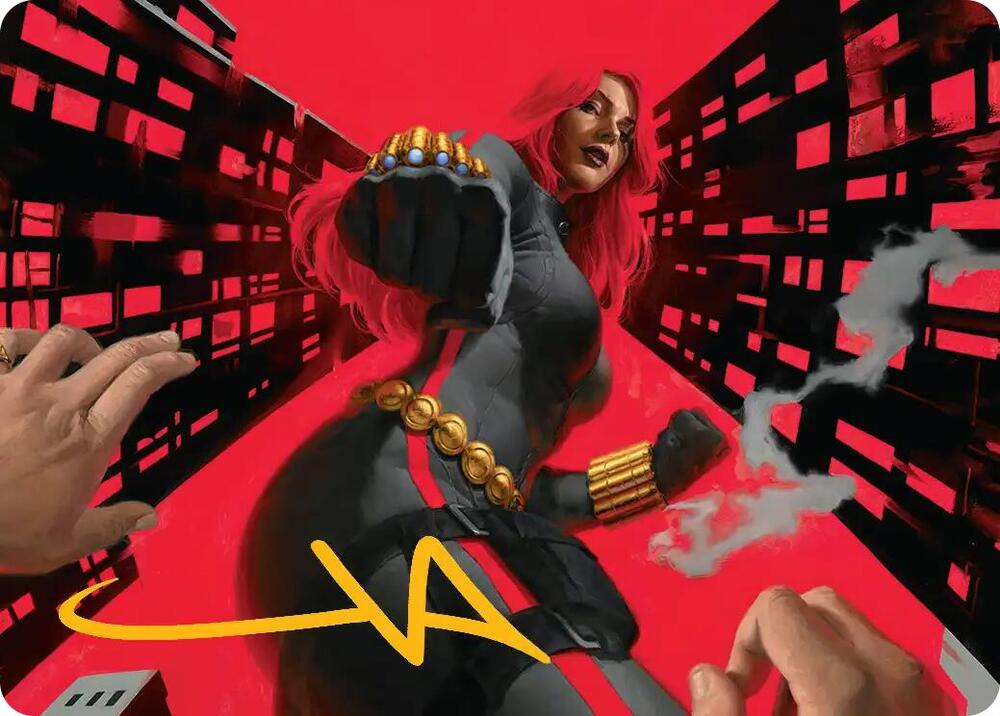 Black Widow, Deadly Hunter Art Card (Gold-Stamped Signature)