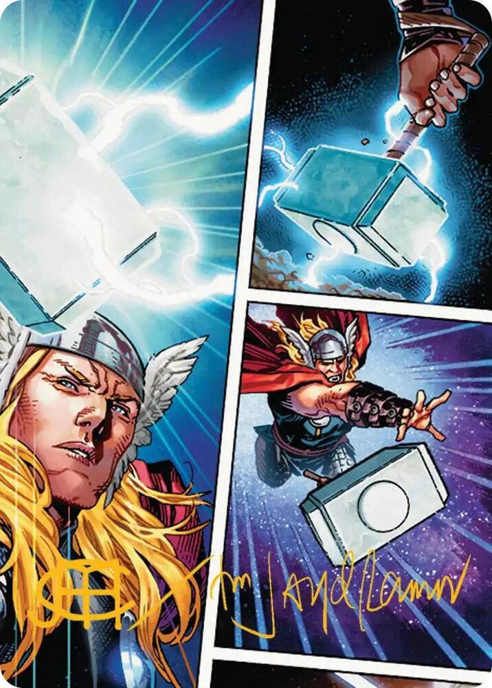 Mjolnir, Hammer of Thor Art Card (Gold-Stamped Signature)
