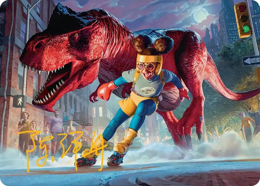 Moon Girl and Devil Dinosaur Art Card (Gold-Stamped Signature)