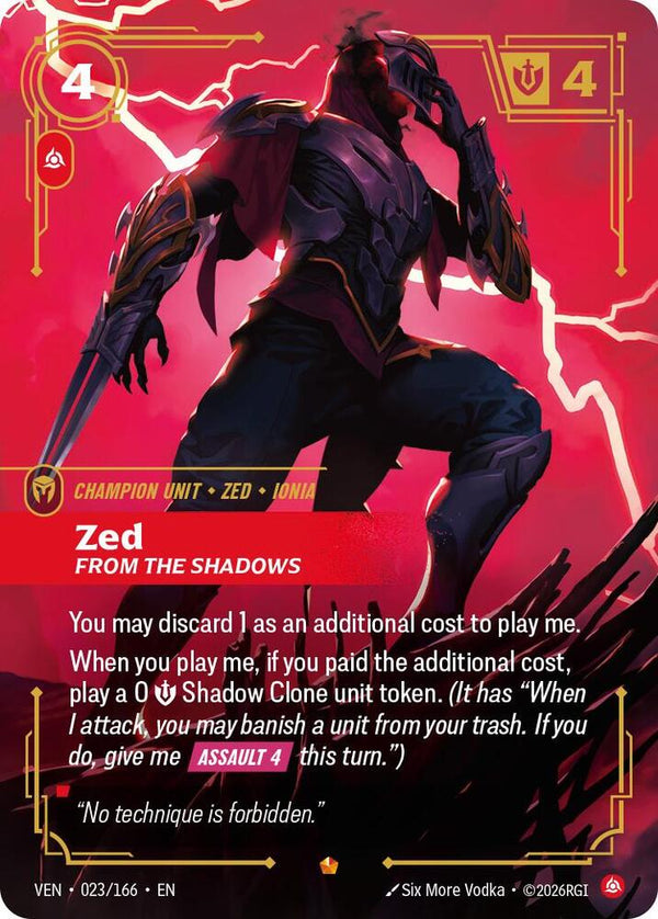 Zed - From the Shadows - Riftbound: League of Legends TCG