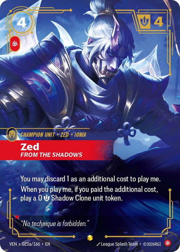 Zed - From the Shadows (Alternate Art) - Riftbound: League of Legends TCG