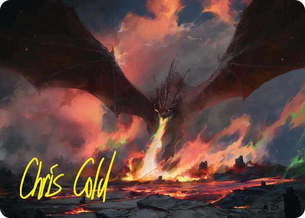 Smaug, the Great Calamity Art Card (Gold-Stamped Signature)