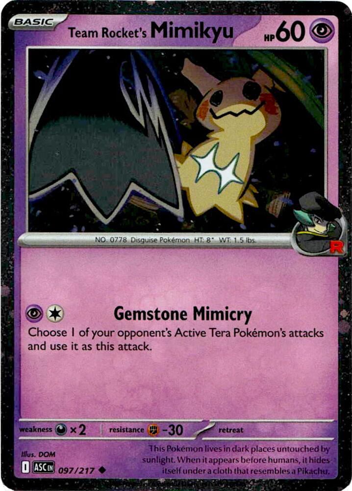 Team Rocket's Mimikyu - 097/217 (Cosmos Holo)
