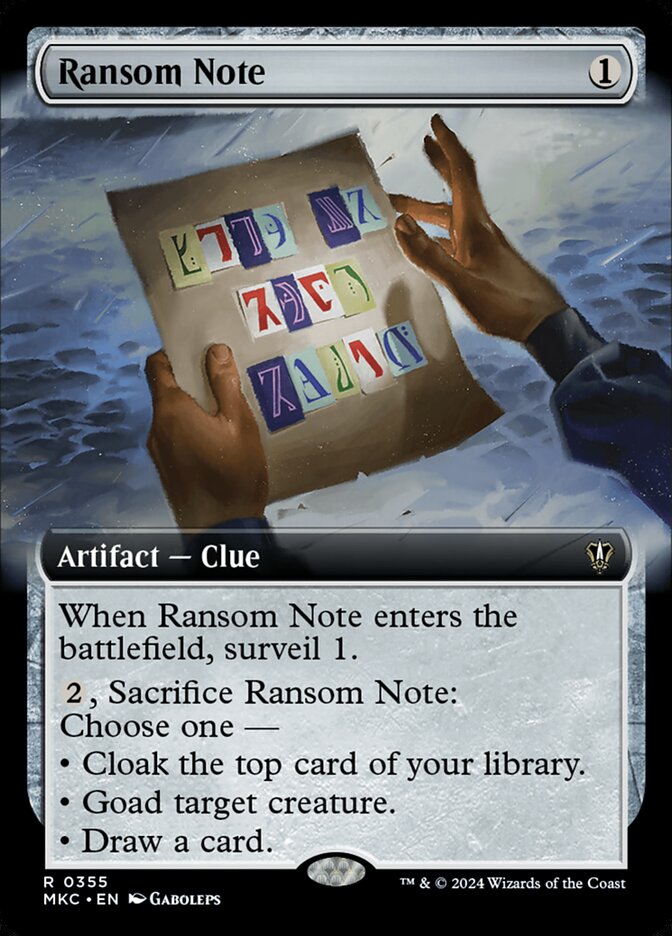 Ransom Note (0355) (Extended Art)
