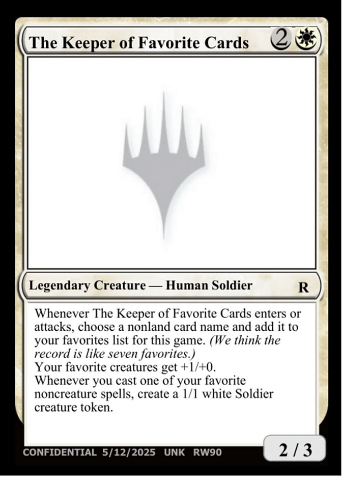 The Keeper of Favorite Cards (5/12/2025)