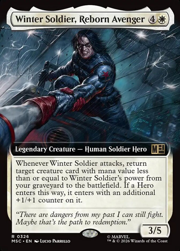 Winter Soldier, Reborn Avenger (Extended Art) - Magic: The Gathering
