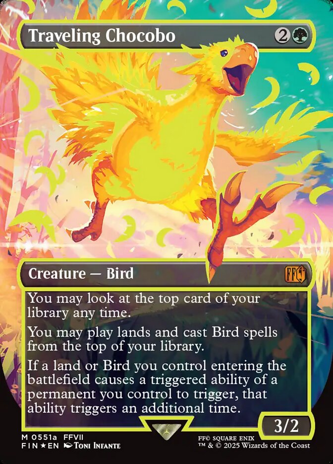 Traveling Chocobo (Borderless) (Neon Ink Yellow)