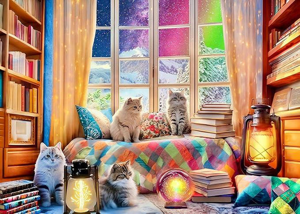 Mulic: Northern Lights and Cozy Cats - 1000 Piece Puzzle - My Store