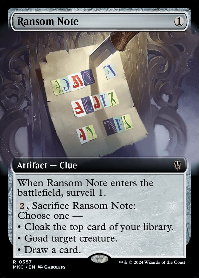 Ransom Note (0357) (Extended Art)