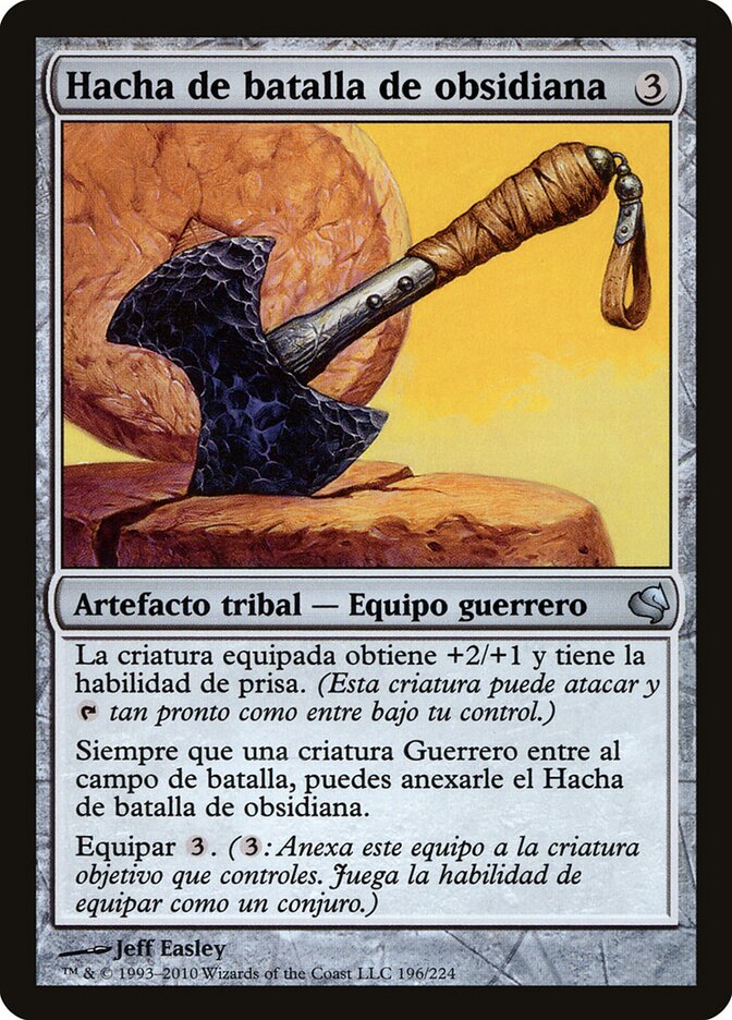 Obsidian Battle-Axe (Spanish) - "Hacha de batalla de obsidiana"