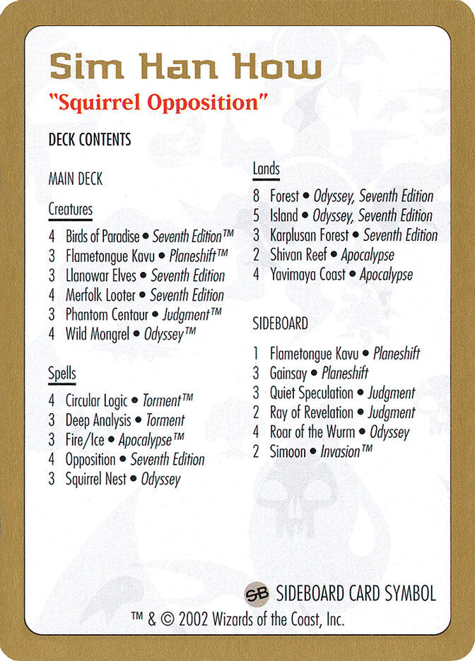 2002 Sim Han How Decklist Card