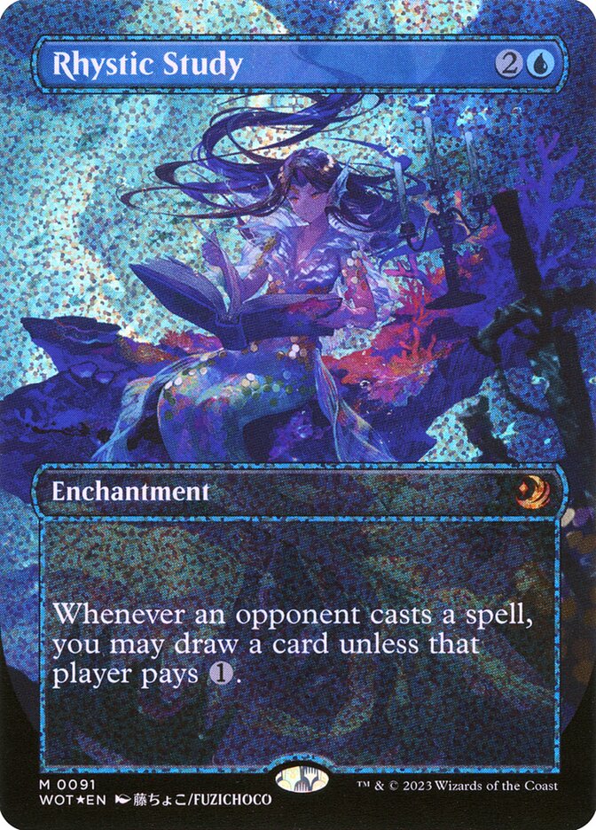 Rhystic Study (Anime Borderless) (Confetti Foil)