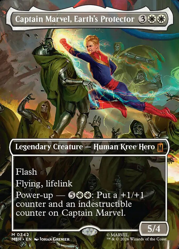 Captain Marvel, Earth's Protector (Borderless) (0342) - Magic: The Gathering