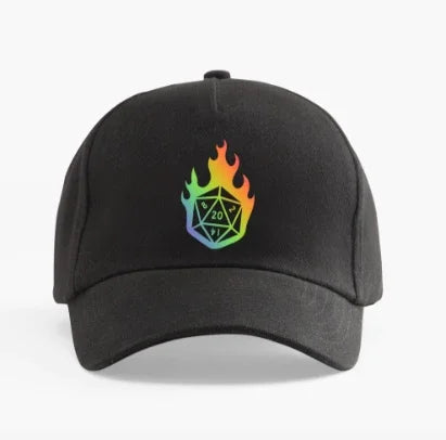 Rainbow d20 Pride Baseball Cap - Boardwalk Cafe & Games