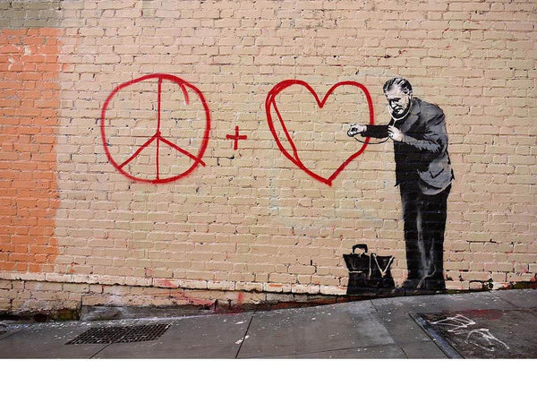 Urban Art Banksy: Peaceful Hearts Doctor - 1024 Piece Puzzle - My Store