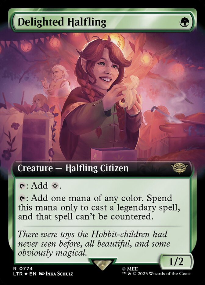 Delighted Halfling (Extended Art) (Surge Foil)