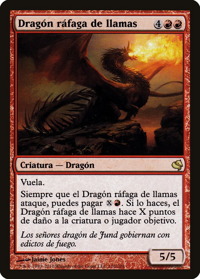 Flameblast Dragon (Spanish) - "Dragon rafaga de llamas"